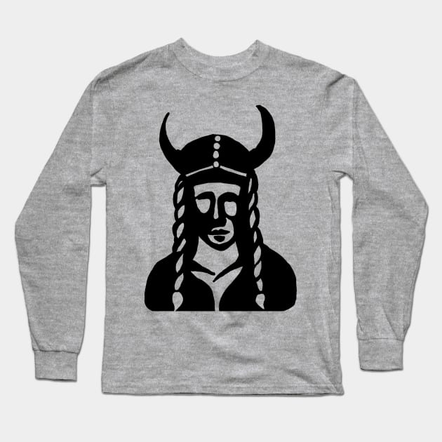 Viking Warrior Woman Long Sleeve T-Shirt by Slightly Unhinged